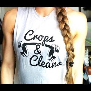 Crops and Cleans grey crop top-large
